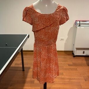 Love Notes Orange Patterned Mini Dress